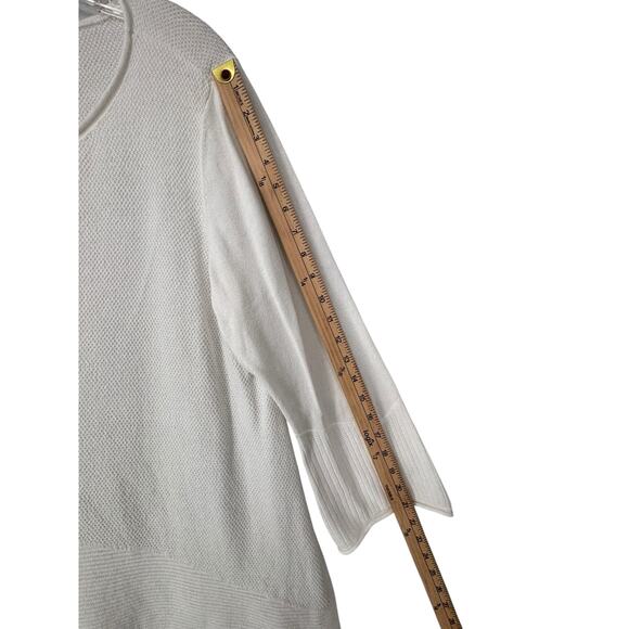Habitat Textured Cotton Tunic Sweater White Large Womens Lagenlook Boho Relaxed - Picture 4 of 8